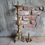 Oude brocante koperen kandelaar kerkkandelaar blaker *Etage3, Huis en Inrichting, Gebruikt, ., Ophalen of Verzenden, .