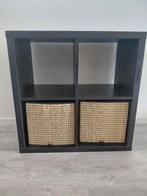 IKEA KALLAX – Zwart| Open opbergkast inclusief twee manden, Huis en Inrichting, Kasten | Overige, Ophalen, Gebruikt