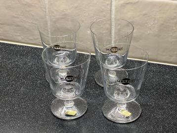 Vintage Martini "on the rocks!" kristal glaasjes beschikbaar voor biedingen