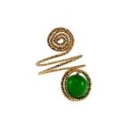 Ring Dames Goudkleurig Handgemaakte Aspiral Groene Kattenoog, Sieraden, Tassen en Uiterlijk, Ringen, Met kristal, Birgitta-Gracht 33, 6465 EL Kerkrade, Nederland