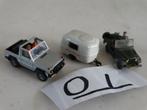 HO: set O-1:  2 JEEPS EN 1 CARAVAN., Overige merken, Gelijkstroom of Wisselstroom, Wagon, Ophalen of Verzenden