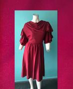 Vintage jaren 70 jurk Bordeauxrood maat 38, Kleding | Dames, Jurken, Maat 38/40 (M), Verzenden, Vintage, Knielengte