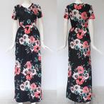 Lange zwarte zomer bloemen jurk boho dames vrouwen lente, Maat 38/40 (M), Verzenden, Zwart, Nieuw