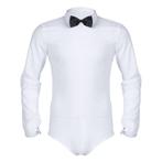 Heren kostuum bodysuit / overhemd witte catsuit romper, Verzenden, Nieuw, Overige maten, Overige thema's