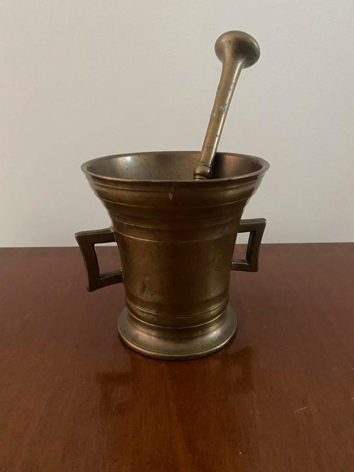 Antieke Koperen Vijzel met Stamper, Antiek en Kunst, Antiek | Koper en Brons, Koper, Ophalen of Verzenden