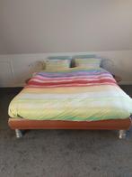 Te koop bed (ombouw) inclusief lattenbodem, Ophalen, Gebruikt, Bruin, Tweepersoons