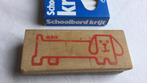 Vintage SIO houten krijtbord wissertje met teckeldecor, Antiek en Kunst, Antiek | Speelgoed, Ophalen of Verzenden