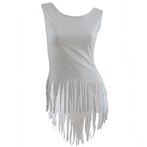 Partijverkoop - Top met franjes, ibiza - / festival style, Kleding | Dames, Tops, Nieuw, Wit, Zonder mouw, Ophalen of Verzenden
