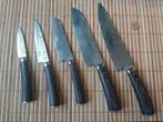 Japanse messenset (koksmes, Santoku), Verzenden, Nieuw, Rvs of Chroom, Bestekset
