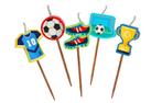 5 Voetbal verjaardags kaarsjes voor taart of cupcakes, Ophalen of Verzenden, Nieuw, Taarten of Cupcakes, Versiering