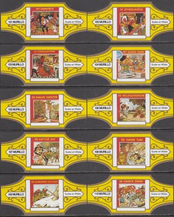 Sigarenbanden Suske en Wiske albumafbeeldingen. Mu. 101-110 beschikbaar voor biedingen