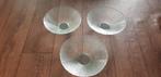 Drie grote geribbelde schalen, Schaal, Rond, Ophalen of Verzenden, Glas