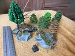 4x bos bomen scenery terrein wargaming dnd of diorama, Warhammer, Ophalen of Verzenden, Zo goed als nieuw, Geverfd