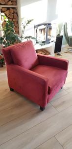 Bordeaux rode fauteuil, zachte microvezel stof, merk Natuzzi, Huis en Inrichting, Ophalen, Gebruikt, 75 tot 100 cm, Stof