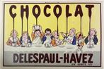 Carton Chocolat Delespaul-Havez 60 x 40 cm, Ophalen of Verzenden, Gebruikt, Reclamebord