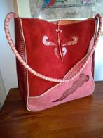 Chick on a mission. Vintage retro Shopper/ tas. Rood, Ophalen of Verzenden, Zo goed als nieuw, 30 cm of meer