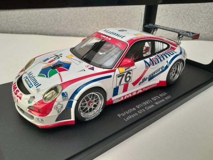 1:18 AutoArt Porsche 997 RSR GT3 #76, Le Mans 2007, Hobby en Vrije tijd, Modelauto's | 1:18, Nieuw, Auto, Autoart, Verzenden