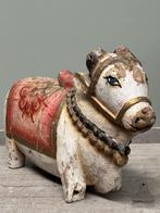 Zeldzaam antiek houten Nandi stier beeld, Ophalen of Verzenden, Zo goed als nieuw, Dier