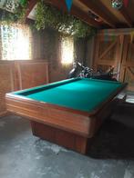 Verwarmde biljarttafel met keu's en ballen. ZGAN, Sport en Fitness, Biljarten en Poolen, Ophalen, Zo goed als nieuw, Biljarttafel