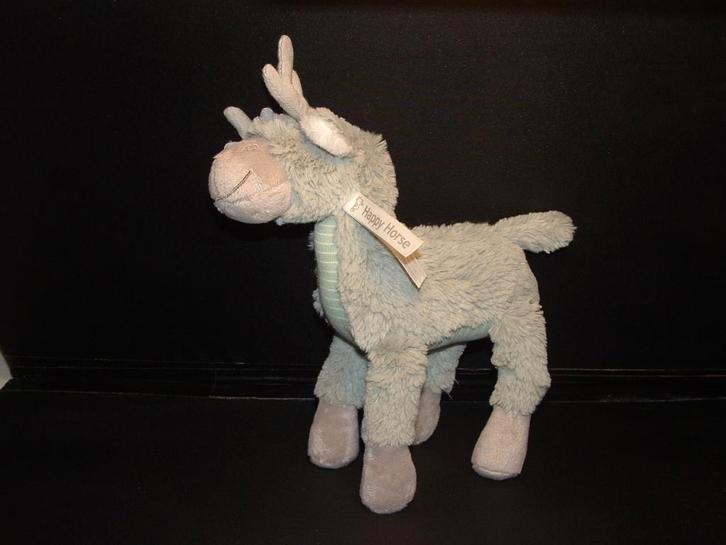 HAPPY HORSE ELAND MACEN PLUCHE WOLLIG GRIJSGROEN, Kinderen en Baby's, Speelgoed | Knuffels en Pluche, Nieuw, Overige typen, Verzenden