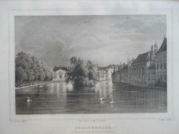 051/ s,Gravenhage / Den Haag Vijverberg Staalgravure 1860 beschikbaar voor biedingen