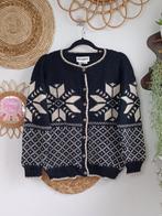 Vintage wollen vest Noors Norway ijslandse 80s dale, Kleding | Dames, Truien en Vesten, Maat 38/40 (M), Zwart, Ophalen of Verzenden