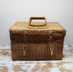 Rieten Mand met Bloemenvoering, Huis en Inrichting, Woonaccessoires | Schalen en Manden, Gebruikt, ., Ophalen of Verzenden, .