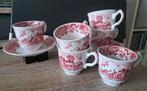 Vintage Kopjes en Schotels Set 5 stuks Country style, Ophalen of Verzenden, Zo goed als nieuw, Overige stijlen, Kop(pen) en/of Schotel(s)