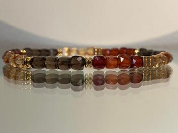 Edelsteen armband met hessoniet, rookkwarts, citrien beschikbaar voor biedingen
