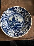 Antiek Delfts Blauw Bord met Molen, Ophalen