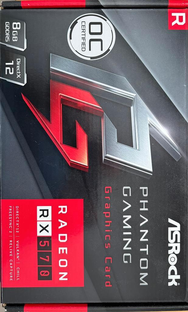 ASRock Phantom Gaming Radeon RX570 8GB, Computers en Software, Videokaarten, Gebruikt, AMD, PCI-Express 3.0, GDDR5, HDMI, DisplayPort