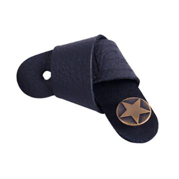 Akoestische gitaarbandhouder strap leer zwart/bruin  beschikbaar voor biedingen