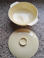 Mepal serveerschaal deksel zacht geel 22 cm vintage retro, Ophalen of Verzenden, Gebruikt