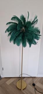 Sta lamp met groene veren, Huis en Inrichting, Lampen | Vloerlampen, Ophalen, Zo goed als nieuw, 150 tot 200 cm