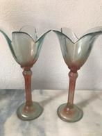 2 glazen kelken op poot, Ophalen of Verzenden, Overige materialen, Minder dan 25 cm