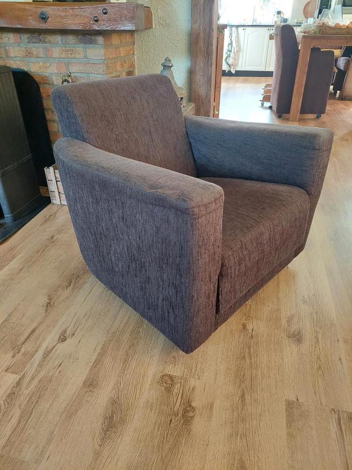 Gratis!!!! bruin stoffen fauteuils 2x, Huis en Inrichting, Fauteuils, Gebruikt, Stof, Ophalen