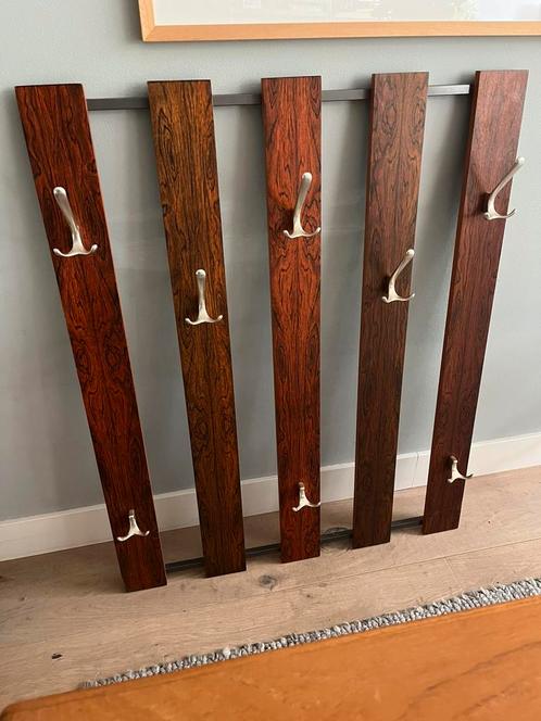 Vintage kapstok Pastoe stijl Braakman teak en staal, Huis en Inrichting, Woonaccessoires | Kapstokken, Gebruikt, Wandkapstok, Minder dan 100 cm