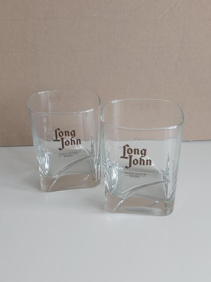Vierkante Long John Whisky glazen, Verzamelen, Glas en Borrelglaasjes, Zo goed als nieuw, Ophalen of Verzenden