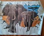Olifanten Poster - 3D Muur Decoratie, Huis en Inrichting, Woonaccessoires | Schilderijen, Tekeningen en Foto's, Nieuw, Ophalen of Verzenden