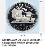 Canada Train 1981 zilveren munten, Postzegels en Munten, Edelmetalen en Baren, Ophalen of Verzenden