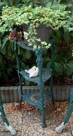 Gietijzeren etagère te koop, Tuin en Terras, Ophalen, Gebruikt, Rond, Metaal