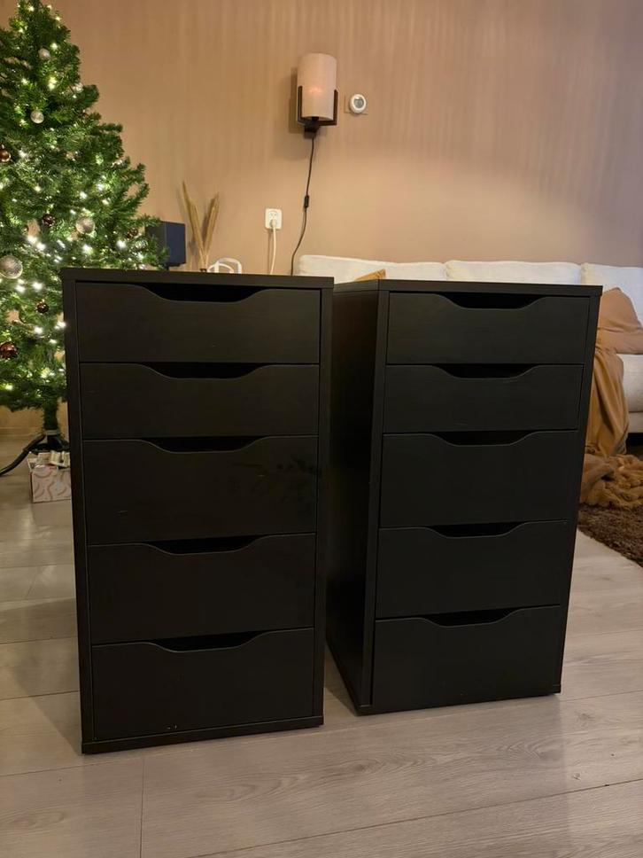 Ikea Alex kastjes zwart (bureaukastjes), Huis en Inrichting, Kasten | Ladekasten, Gebruikt, Minder dan 100 cm, Minder dan 50 cm