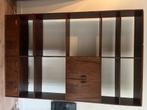 Vintage handgemaakte wandkast van tropisch hout uit jaren 60, Huis en Inrichting, Kasten | Wandmeubels, Ophalen, 200 cm of meer