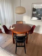 vintage teak round extendable dinner table, Huis en Inrichting, Tafels | Eettafels, 100 tot 150 cm, 100 tot 150 cm, Rond, Teakhout