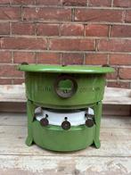 Petroleumstel / oliestel 3 pits reseda groen emaille, Antiek en Kunst, Antiek | Emaille, Ophalen of Verzenden