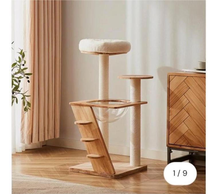 Luxe krabpaal hout - ZGAN, Dieren en Toebehoren, Krabmeubelen, Zo goed als nieuw, Krabpaal, Ophalen