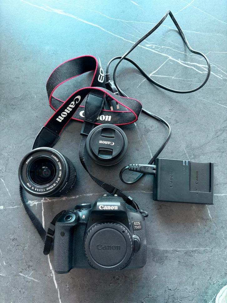 Canon 750D + 18-55mm & 24mm lens - Zo goed als nieuw!, Audio, Tv en Foto, Fotocamera's Digitaal, Zo goed als nieuw, Spiegelreflex