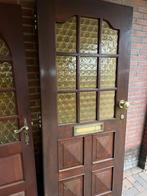 Hardhouten Voordeur met Brievenbus & Klink, Ophalen, Gebruikt, 80 tot 100 cm, Buitendeur