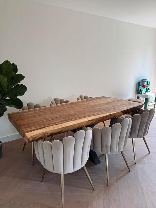 Boomstam tafel 9 cm, Huis en Inrichting, Tafels | Eettafels, Vijf personen of meer, Rechthoekig, Ophalen of Verzenden