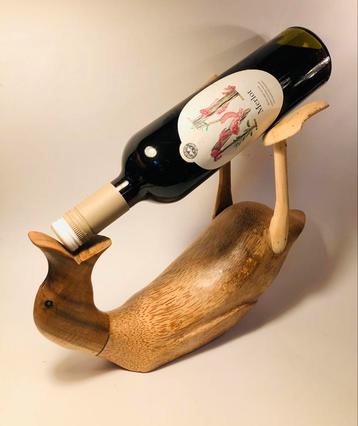 Houten wijnhouder ‘Drunken Duck’ , vintage beschikbaar voor biedingen